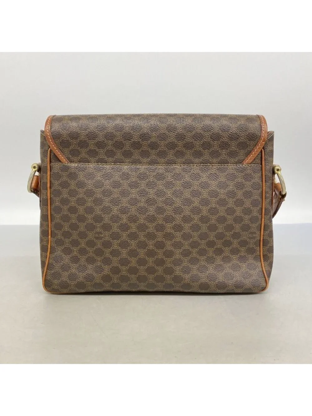 Celine Shoulder Bag Macadam Brown Gold